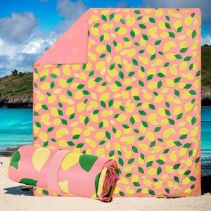 🪷 NWT Kate Spade New York Picnic Blanket/Sheet Lemon Print